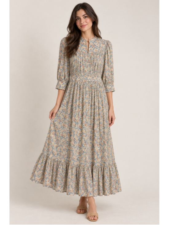 Polo Ralph Lauren Dresses & Skirts - Polo Ralph Lauren Floral Prairie Maxi Dress Size 8 Blue Pink Cottagecore